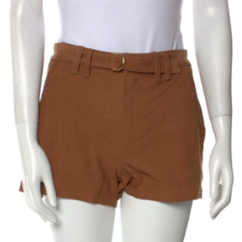 FRAME BROWN SUEDE BELTED SHORTS XS 25